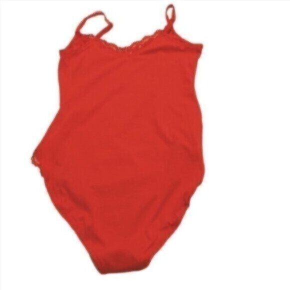 NWT Free People Red Bodysuit w/Lace Inset Small - Picture 4 of 8